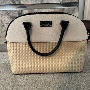 Kate Spade Cream and White Structured Shoulder Bag